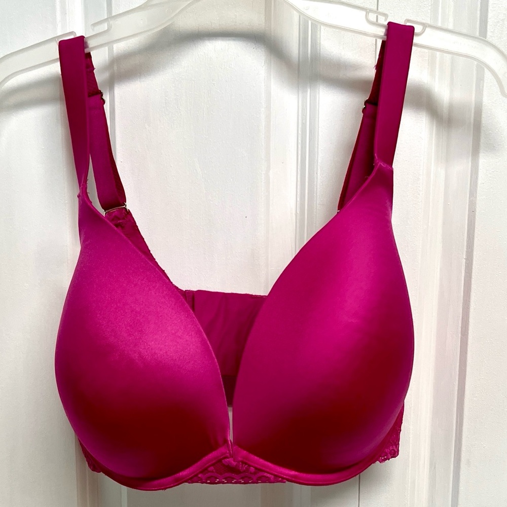 Joyspun Plunge Underwire Push Up Bra in Bright Fuchsia Pink Size 40DDD